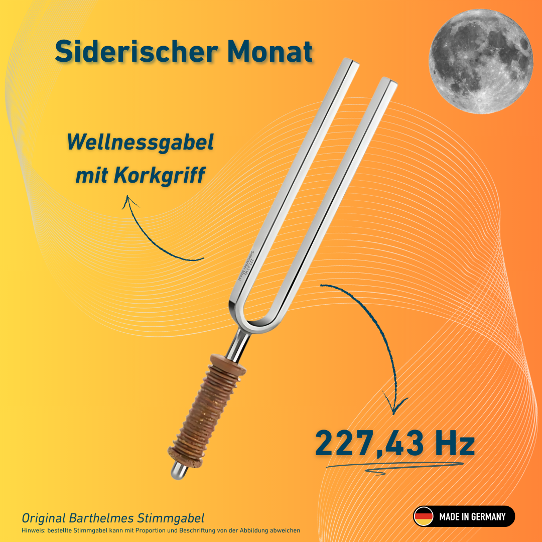 Diapason Mois Sidéral Bien-être avec manche en liège 227,43 Hz | Réf. 220060