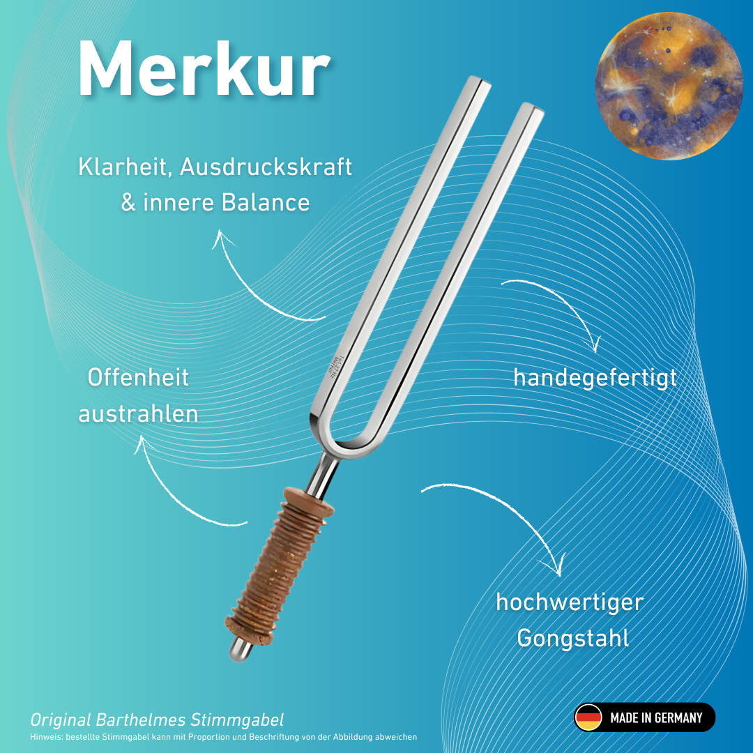 Diapason Merkur Wellness avec manche en liège, 141,27 Hz | Réf. 220019