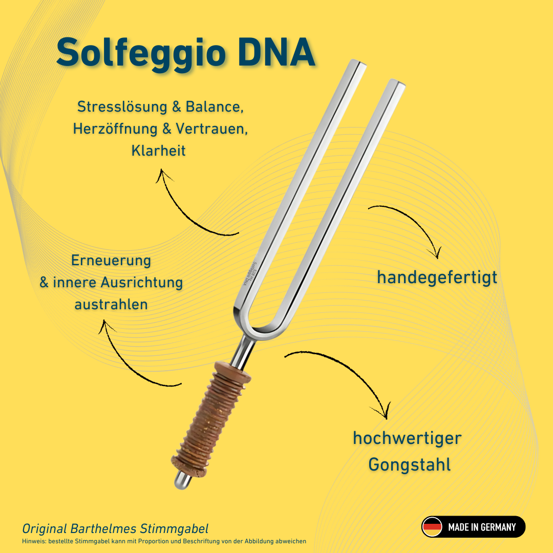Stimmgabel Solfeggio DNA Wellness mit Korkgriff 528 HZ  | Art.-Nr. 220172