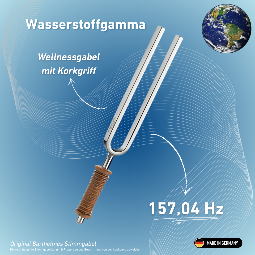 Diapason Hydrogen Gamma Wellness avec manche en liège 157,04 Hz | Réf. 220029