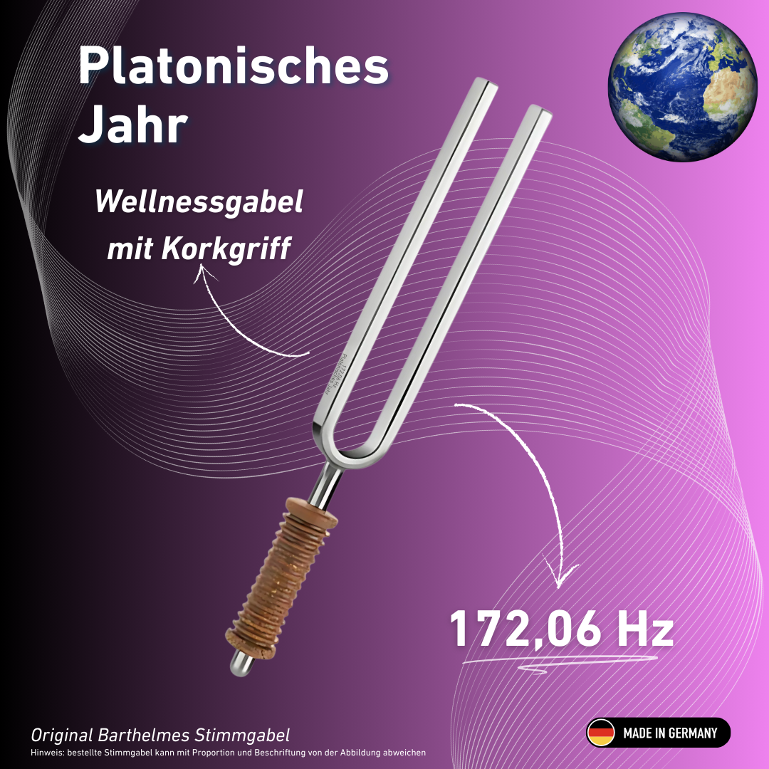 Tuning fork Platonic Year Wellness with cork handle 172.06 Hz | Item No. 220037