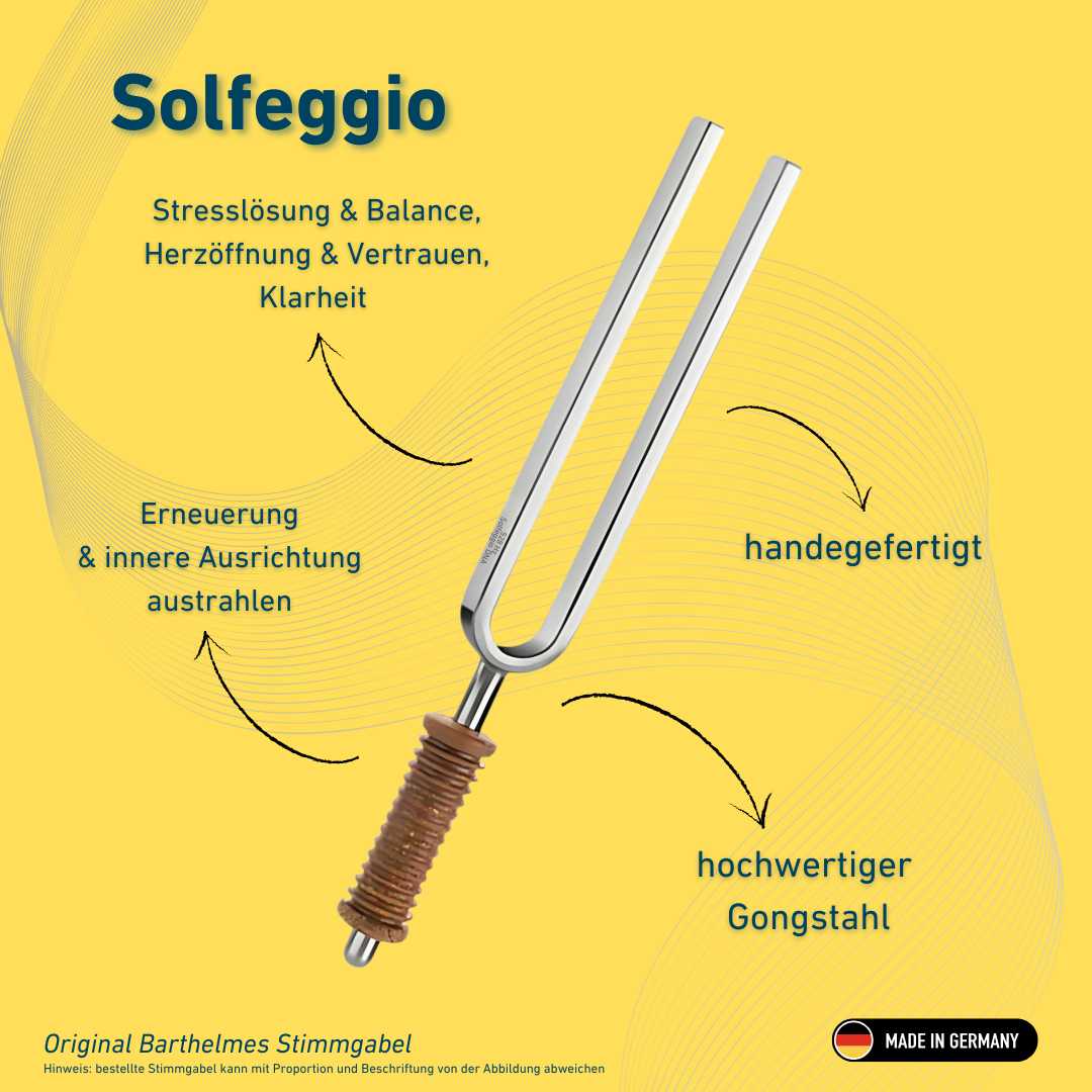 Stimmgabel Solfeggio Wellness mit Korkgriff 528 HZ  | Art.-Nr. 220172