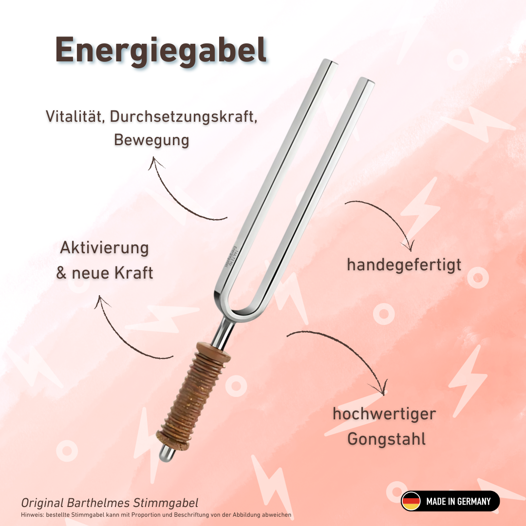 Fourchette énergétique bien-être avec manche en liège 144,72 Hz | Référence KO 144-Energie/7-K