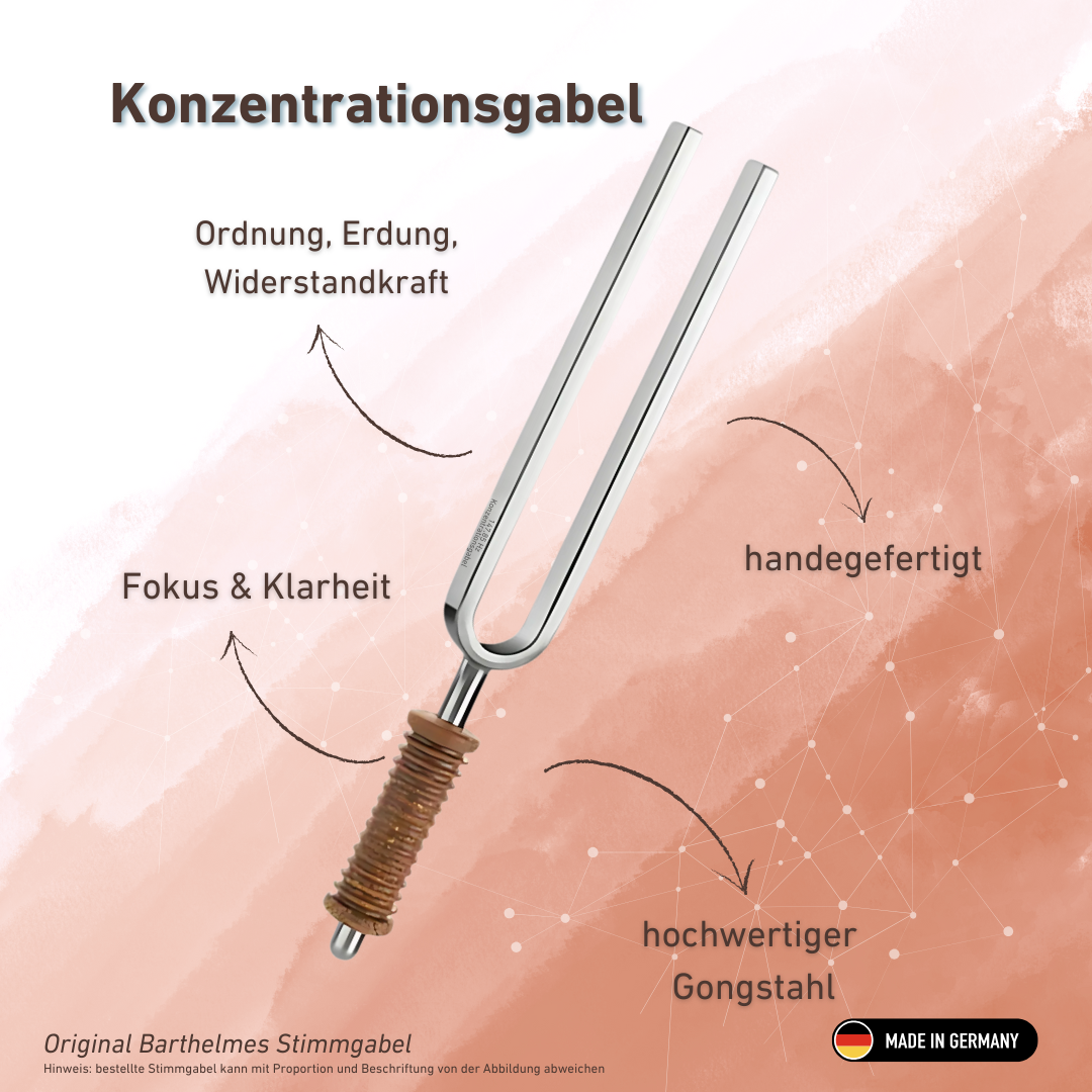 Fourchette de concentration (Focus) Wellness avec manche en liège 147,85 Hz | Référence KO 147-Konzentration/7-K