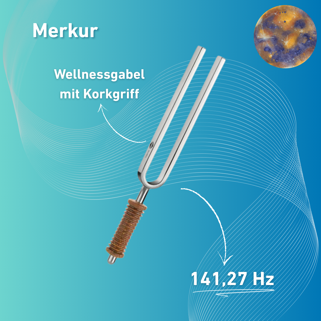 Stimmgabel Merkur Wellness mit Korkgriff 141,27 Hz | Art.-Nr. 220019