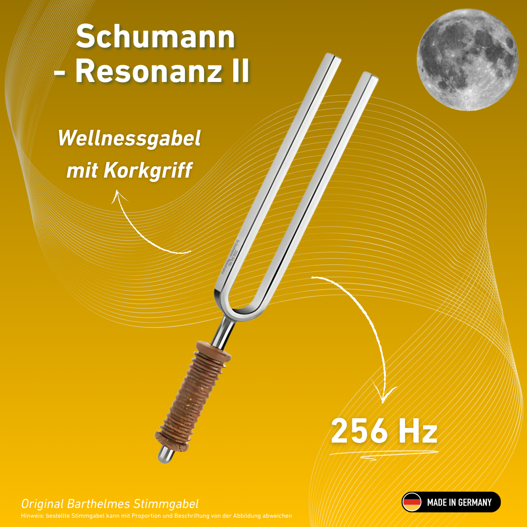 Diapason Schumann Resonance II Wellness avec manche en liège 256 Hz | Réf. 220072