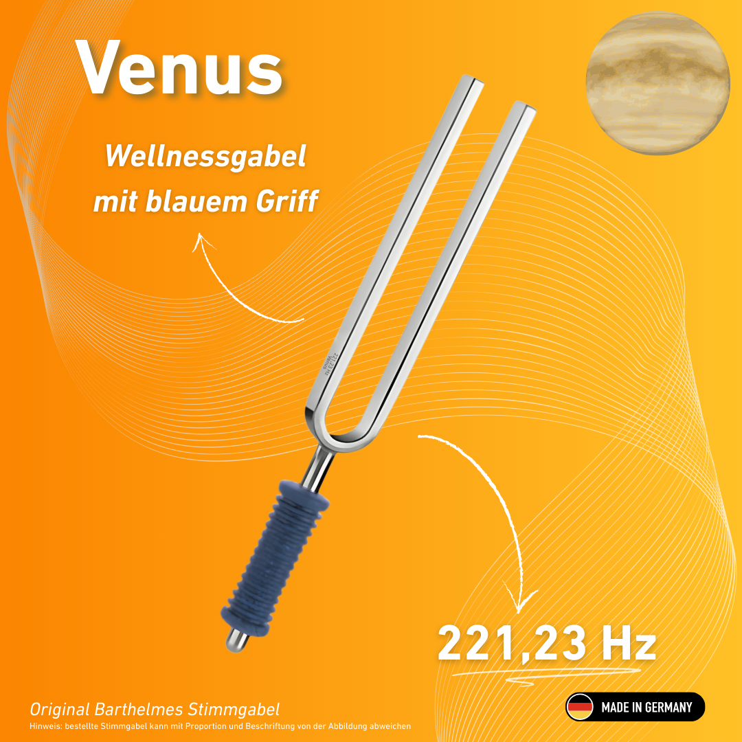 Diapason Barthelmes Venus Wellness original avec manche bleu, 221,23 Hz | Réf. 220139
