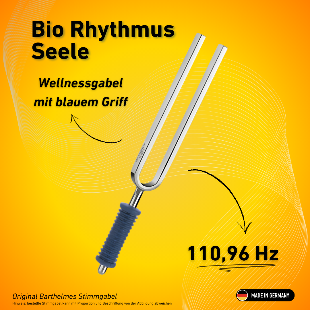 Stimmgabel Bio Rhythmus Seele Wellness mit blauem Griff 110,96 HZ | Art.-Nr. 220112