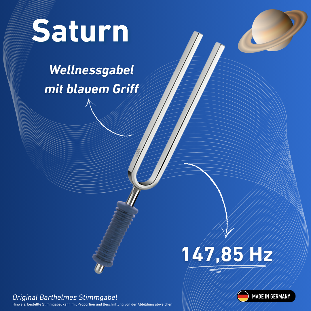 Diapason Barthelmes Saturn Wellness original avec manche bleu, 147,85 Hz | Réf. 220122