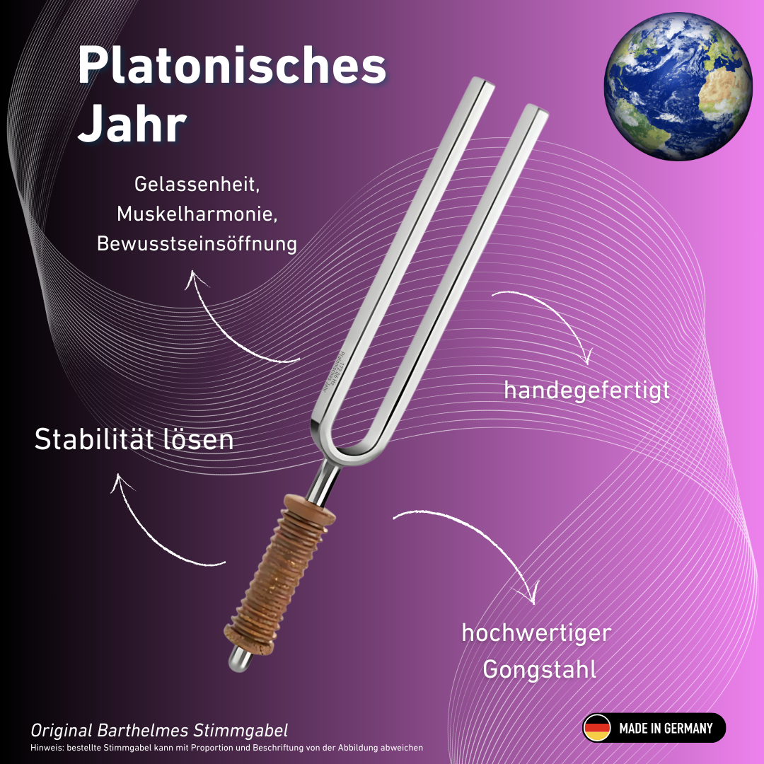 Tuning fork Platonic Year Wellness with cork handle 172.06 Hz | Item No. 220037
