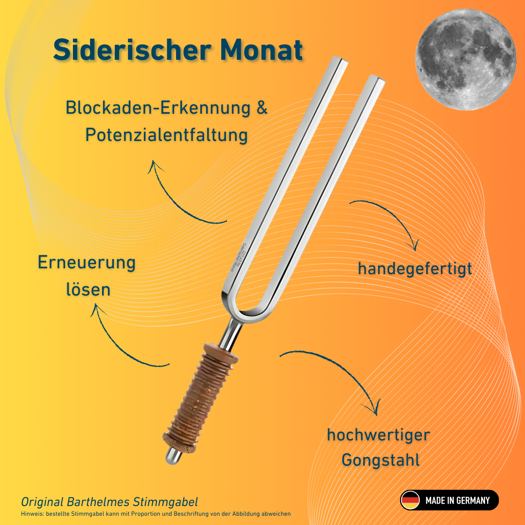 Diapason Mois Sidéral Bien-être avec manche en liège 227,43 Hz | Réf. 220060