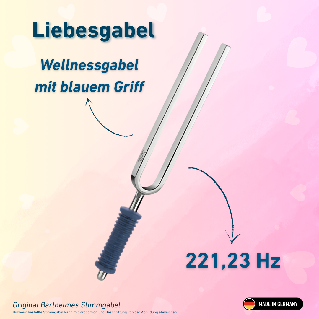 Diapason Barthelmes original, diapason d'amour, bien-être avec manche bleu, 221,23 Hz | Réf. KO 221-Liebe/7