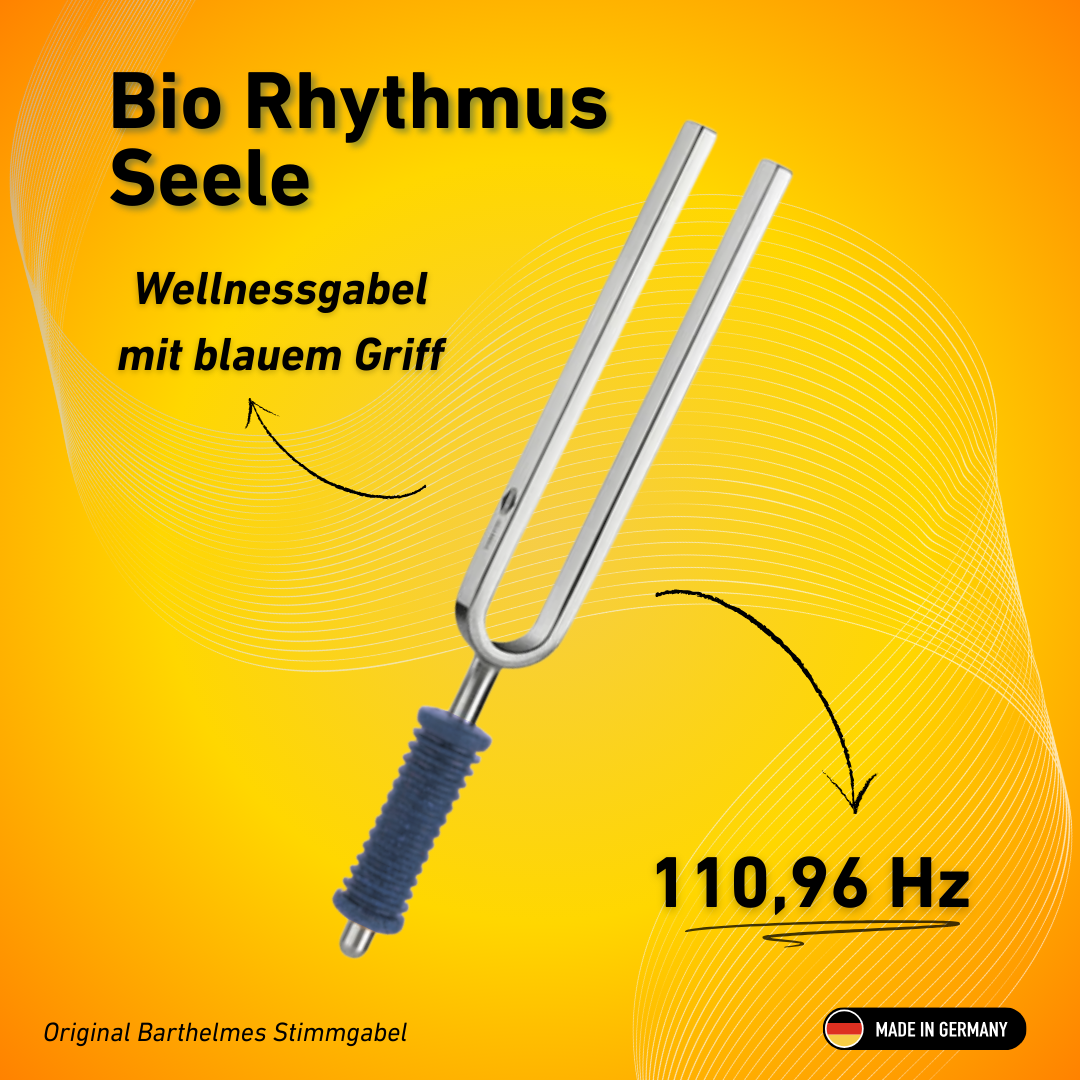 Stimmgabel Bio Rhythmus Seele Wellness mit blauem Griff 110,96 HZ | Art.-Nr. 220112