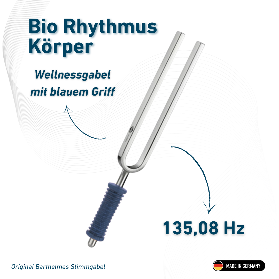 Original Barthelmes Stimmgabel Bio Rhythmus Körper Wellness mit blauem Griff 135,08 HZ  | Art.-Nr. 220117