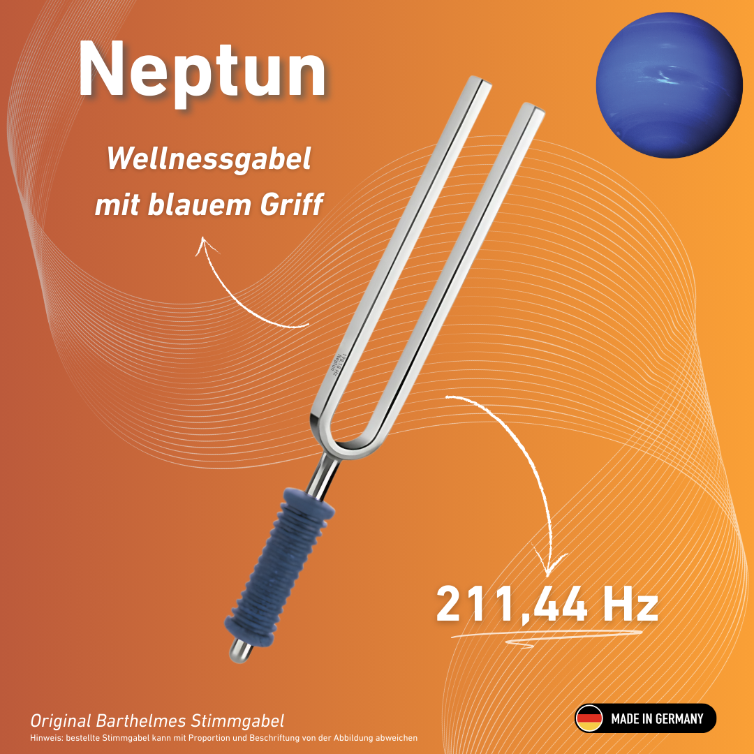 Diapason Barthelmes Neptune Wellness original avec manche bleu, 211,44 Hz | Réf. 220138