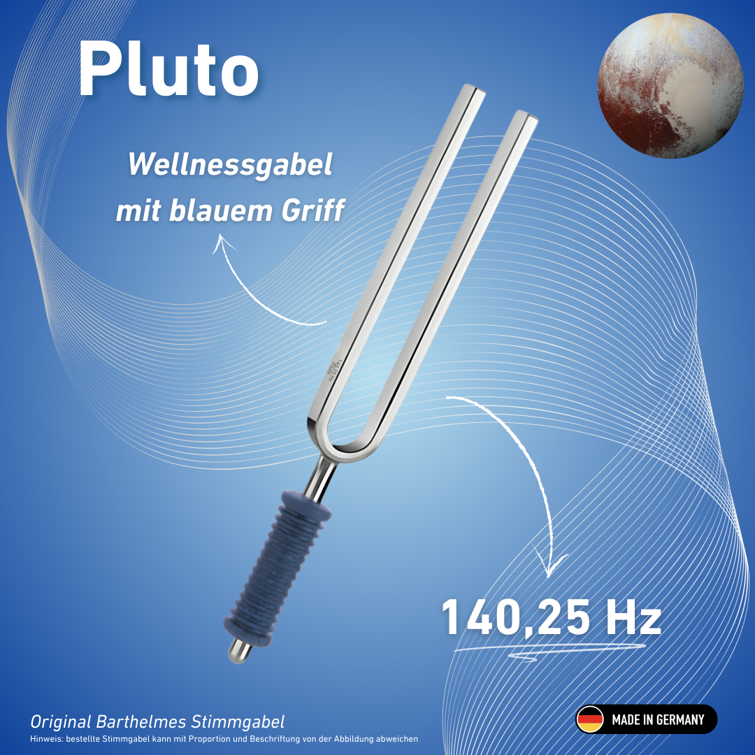Diapason Barthelmes Pluto Wellness original avec manche bleu, 140,25 Hz | Réf. 220119