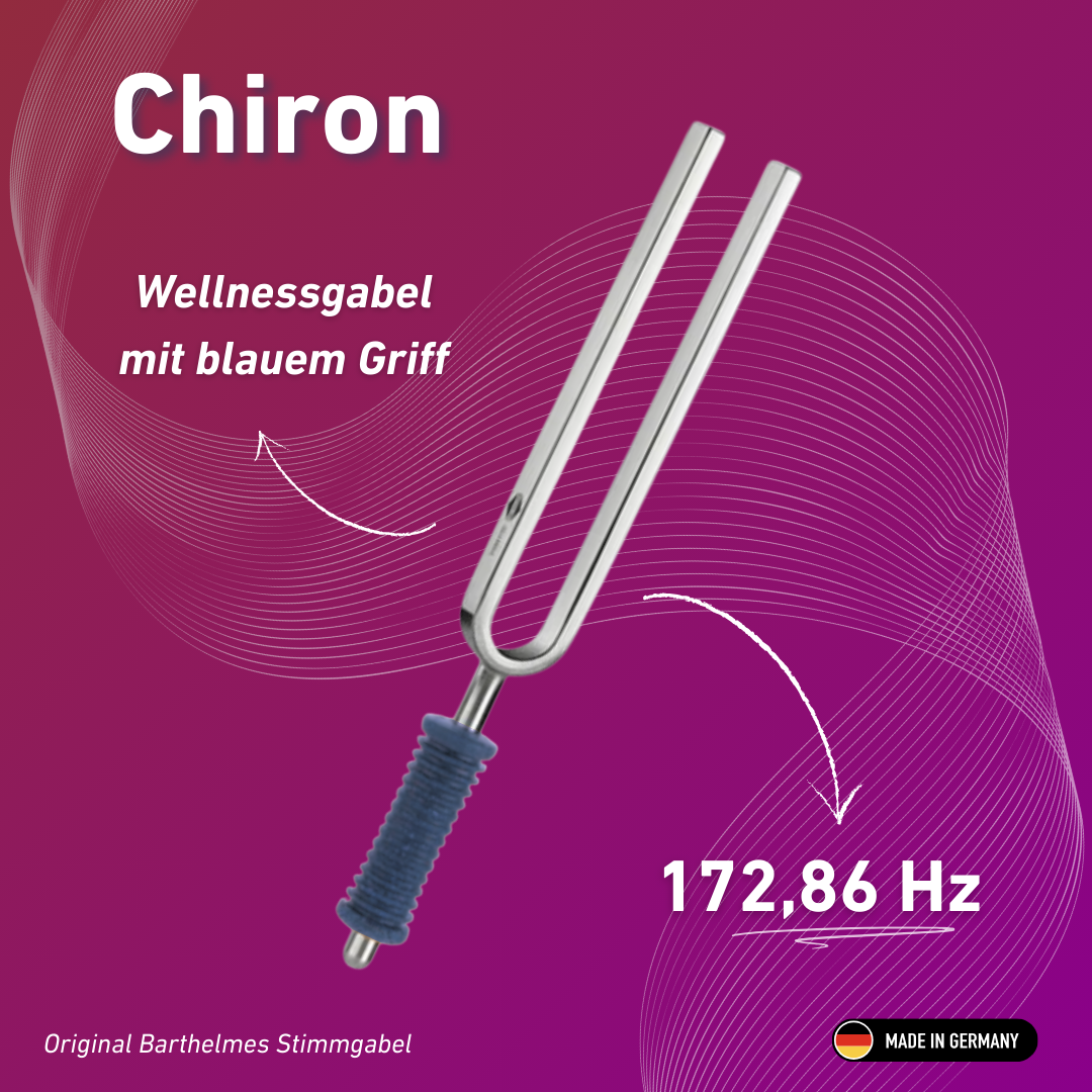 Original Barthelmes Chiron Wellness tuning fork with blue handle, 172.86 Hz | Item No. 220129