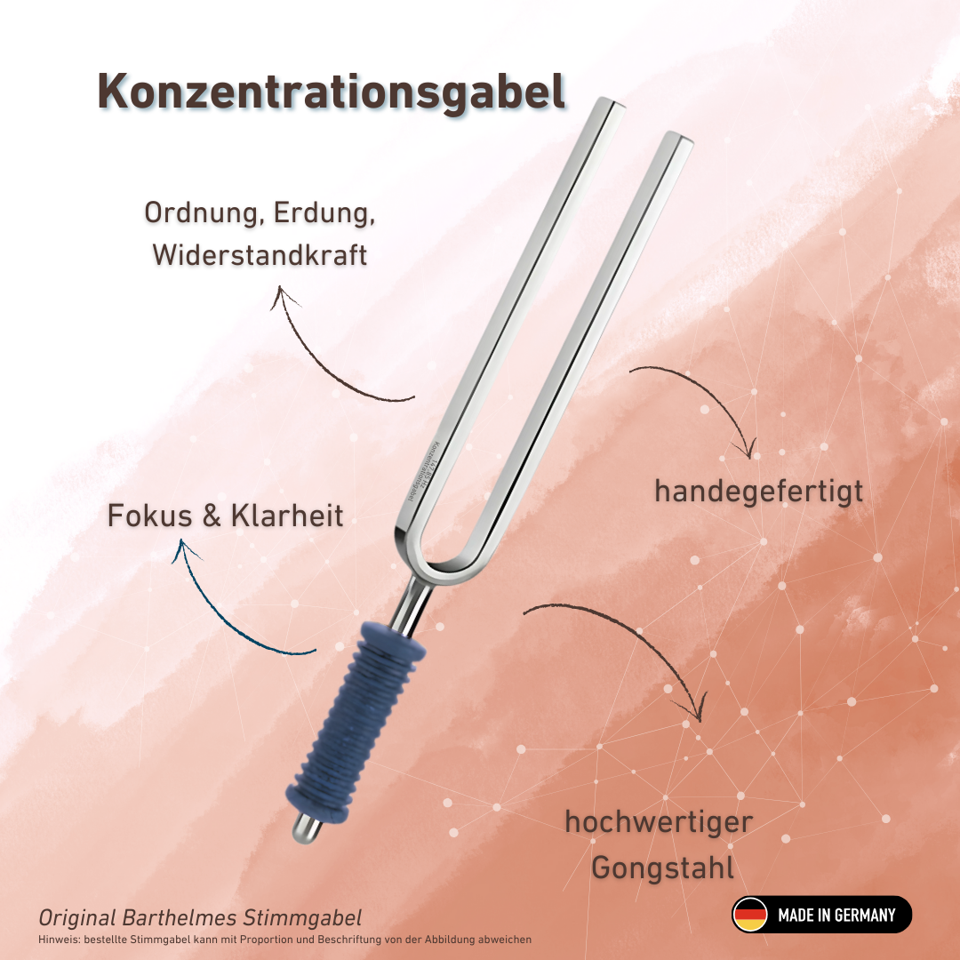 Fourchette de concentration (Focus) Wellness avec manche bleu 147,85 Hz | Référence KO 147-Konzentration/7-KB