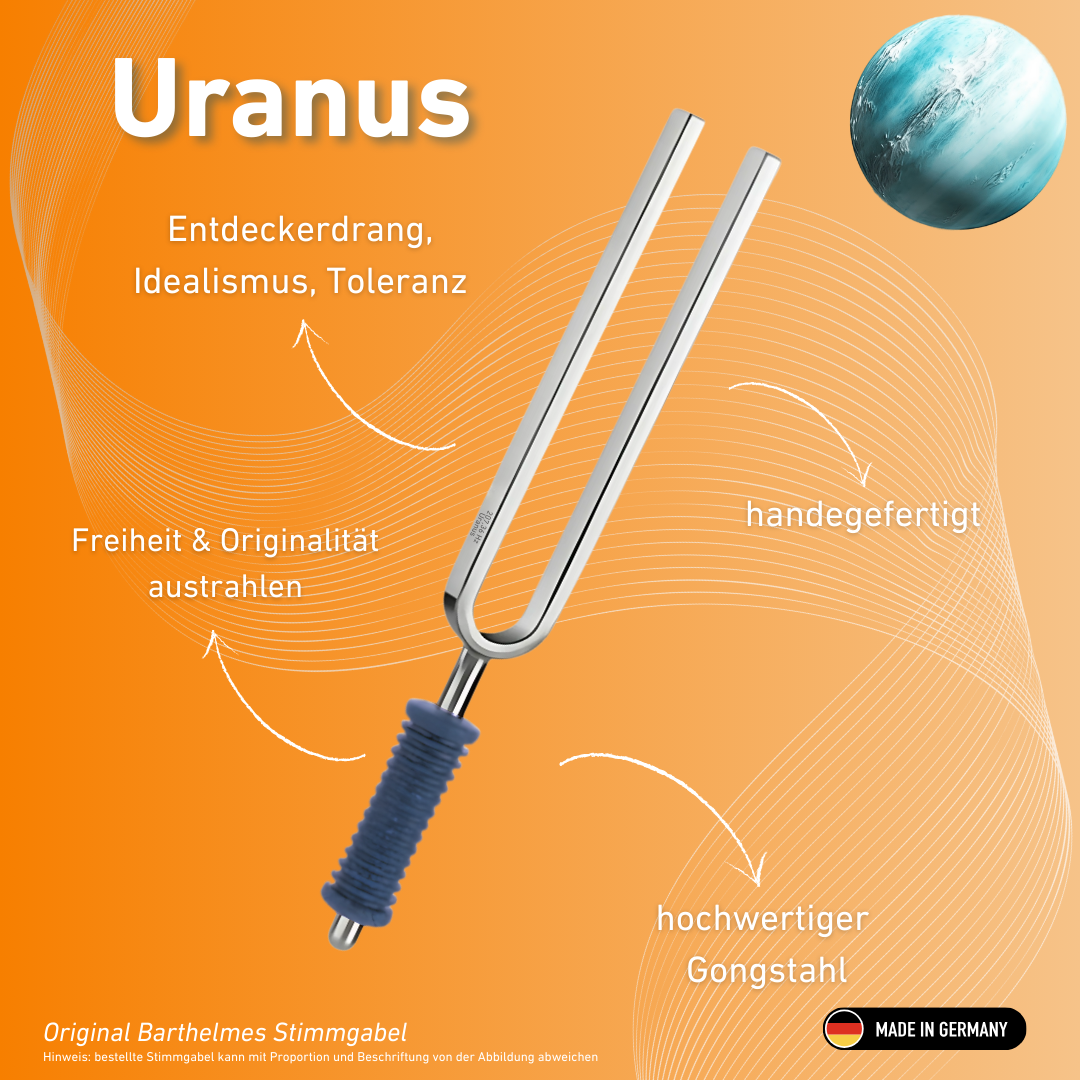 Diapason Barthelmes Uranus Wellness original avec manche bleu 207,36 Hz | Réf. 220136