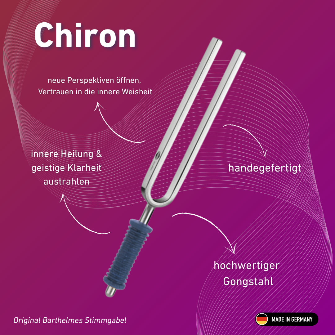 Original Barthelmes Chiron Wellness tuning fork with blue handle, 172.86 Hz | Item No. 220129