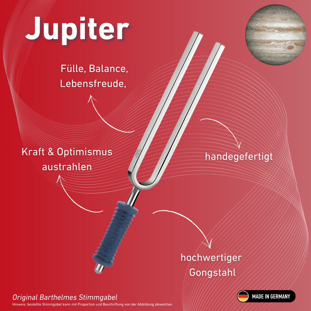 Diapason Barthelmes Jupiter Wellness original avec manche bleu, 183,58 Hz | Réf. 220131
