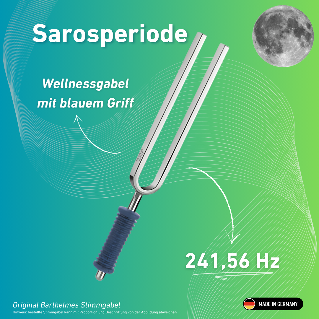 Stimmgabel Sarosperiode Wellness mit blauem Griff 241,56 Hz | Art.-Nr. 220143