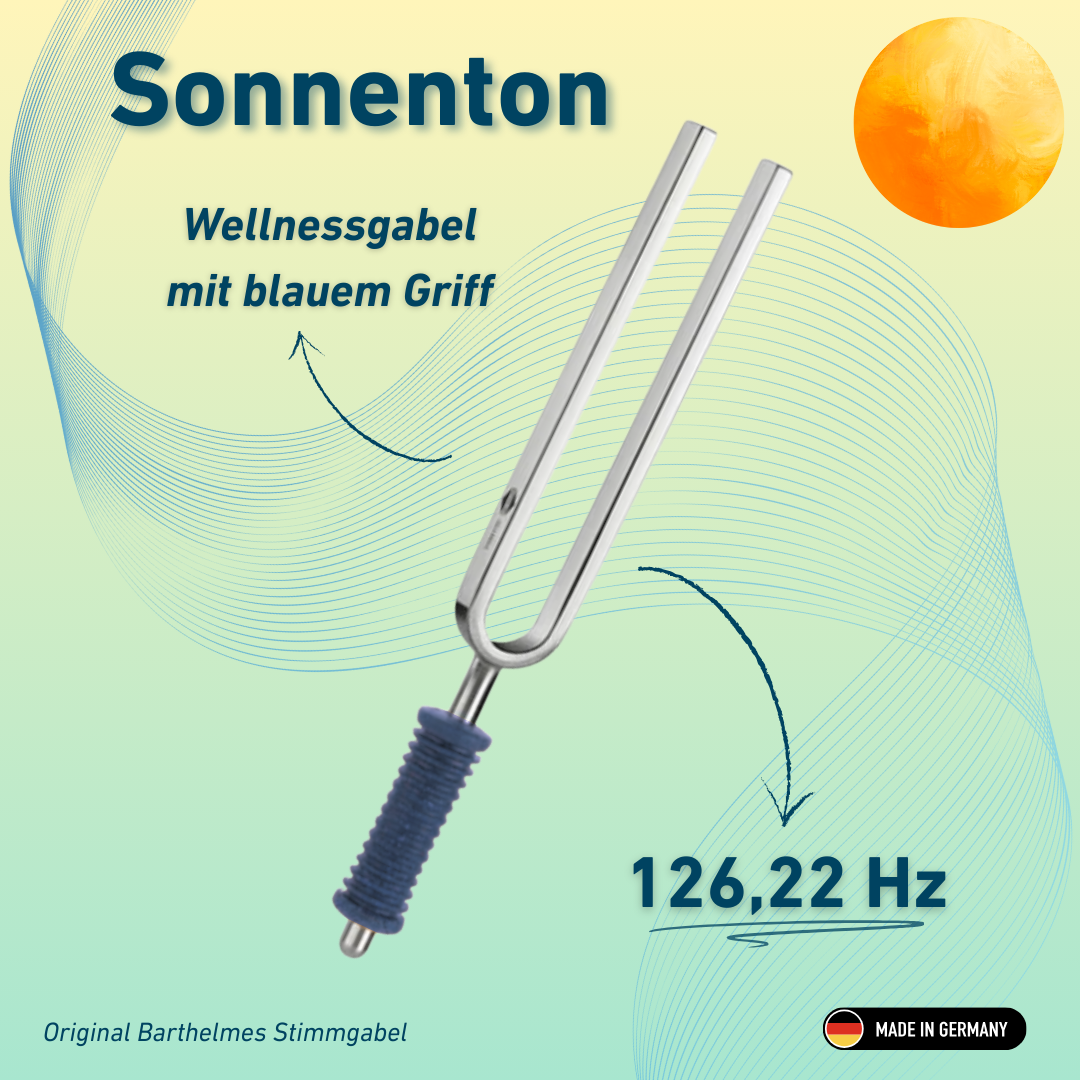 Original Barthelmes  Stimmgabel Sonnenton Wellness mit blauem Griff 126,22 Hz | Art.-Nr. 220115
