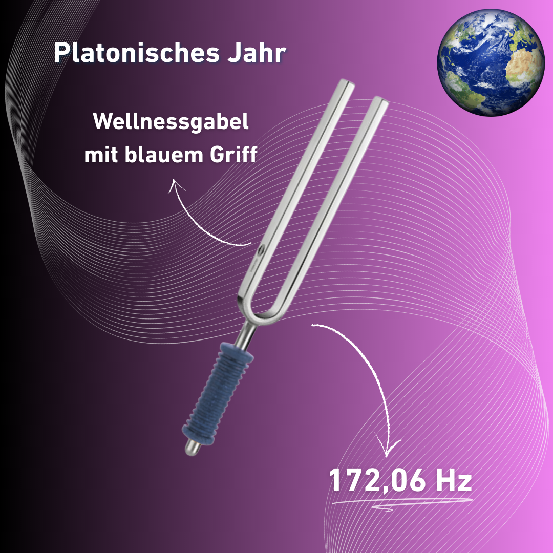 Original Barthelmes Stimmgabel Platonisches Jahr Wellness mit blauem Griff 172,06 Hz