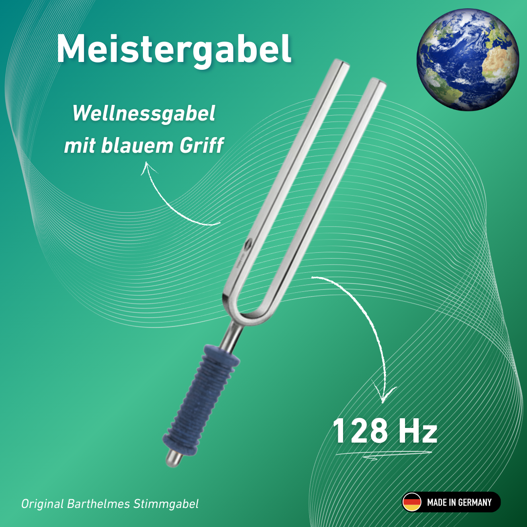 Original Barthelmes Stimmgabel Meistergabel Wellness mit blauem Griff 128 Hz | Art.-Nr. 220116