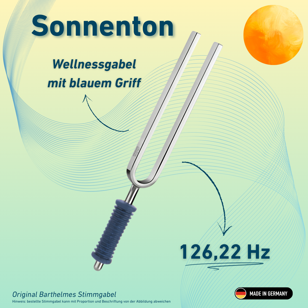 Original Barthelmes  Stimmgabel Sonnenton Wellness mit blauem Griff 126,22 Hz | Art.-Nr. 220115