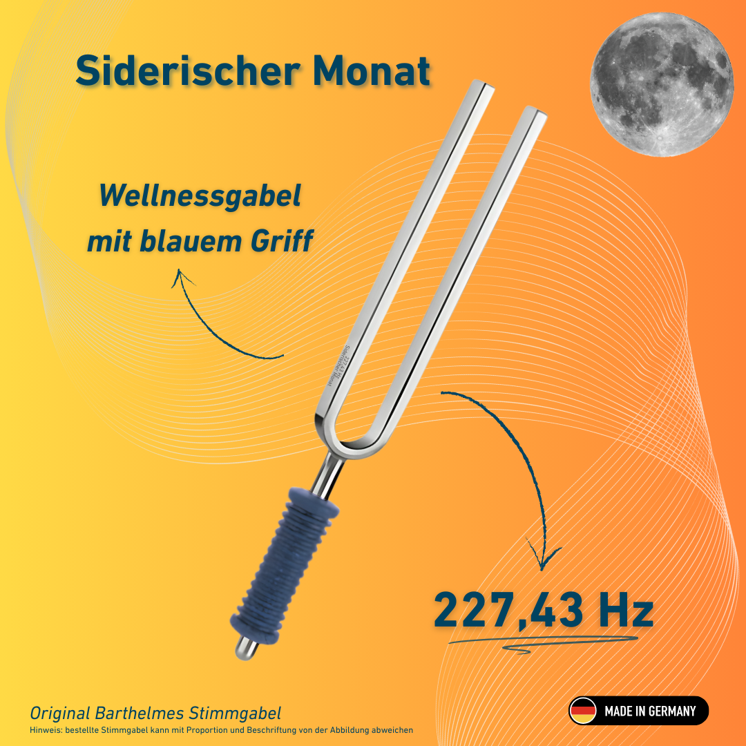 Diapason Barthelmes original Mois sidéral Bien-être avec manche bleu 227,43 Hz | Réf. 220140