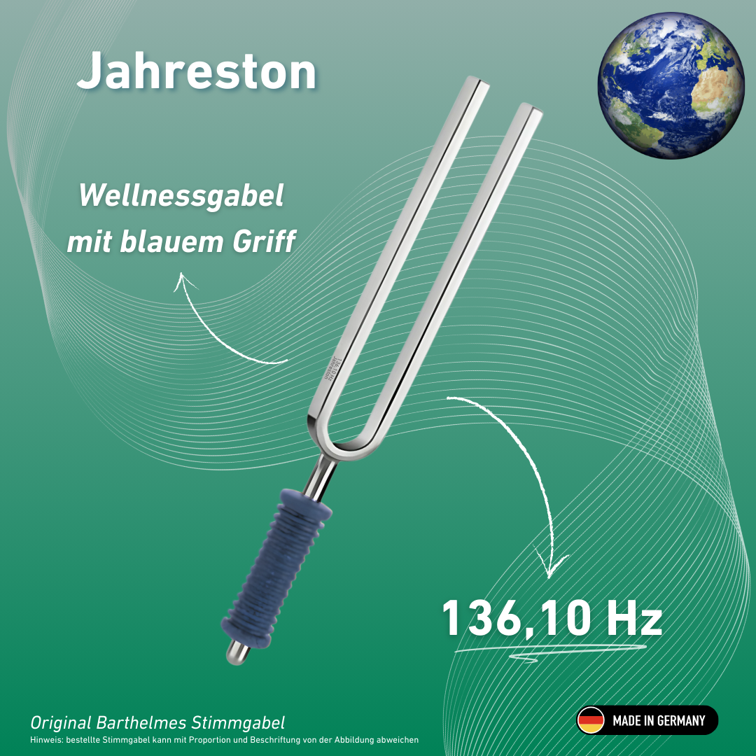 Diapason Barthelmes original, son annuel OM Wellness, manche bleu, 136,10 Hz | Réf. 220118