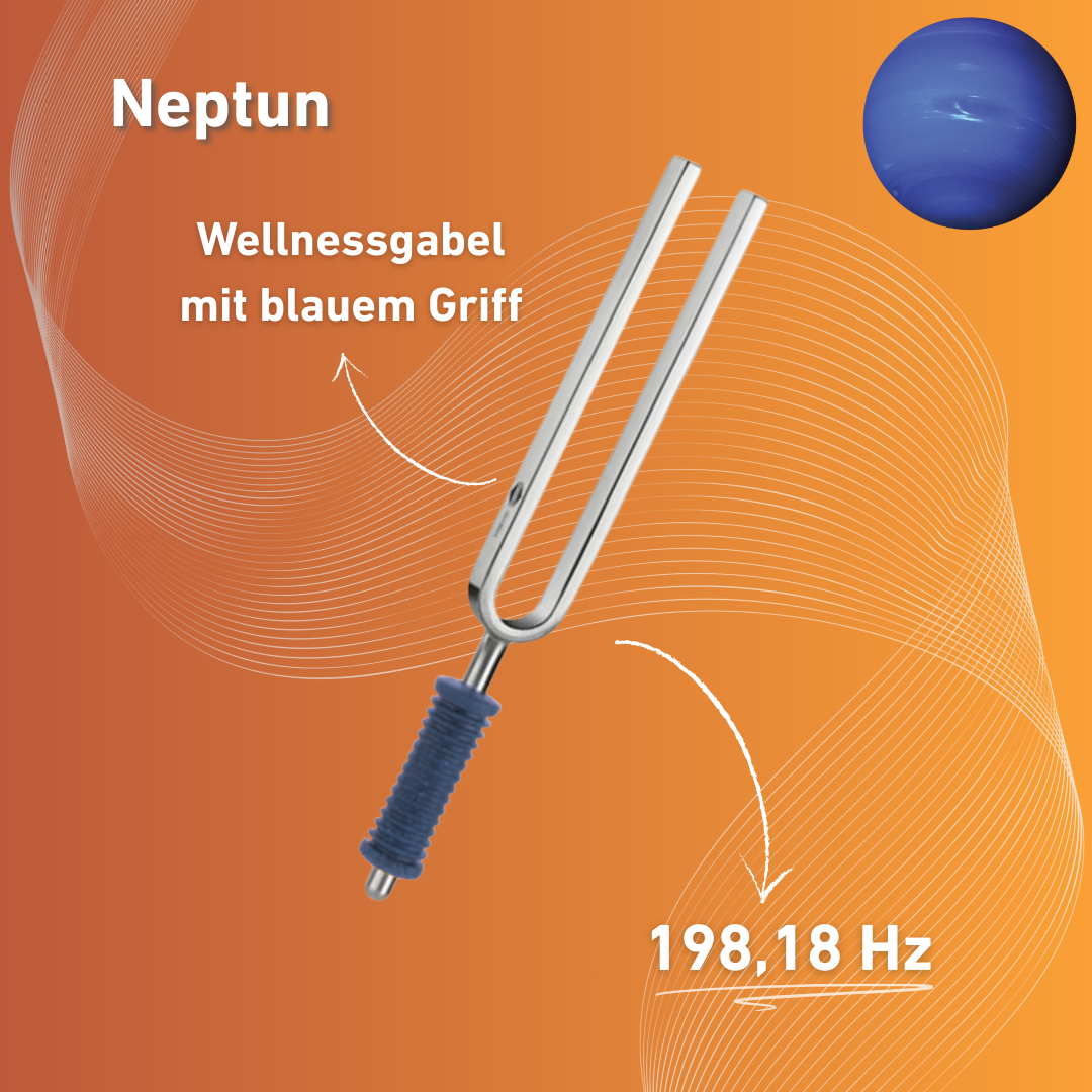 Stimmgabel Neptun Wellness mit blauem Griff 211,44 Hz | Art.-Nr. 220138