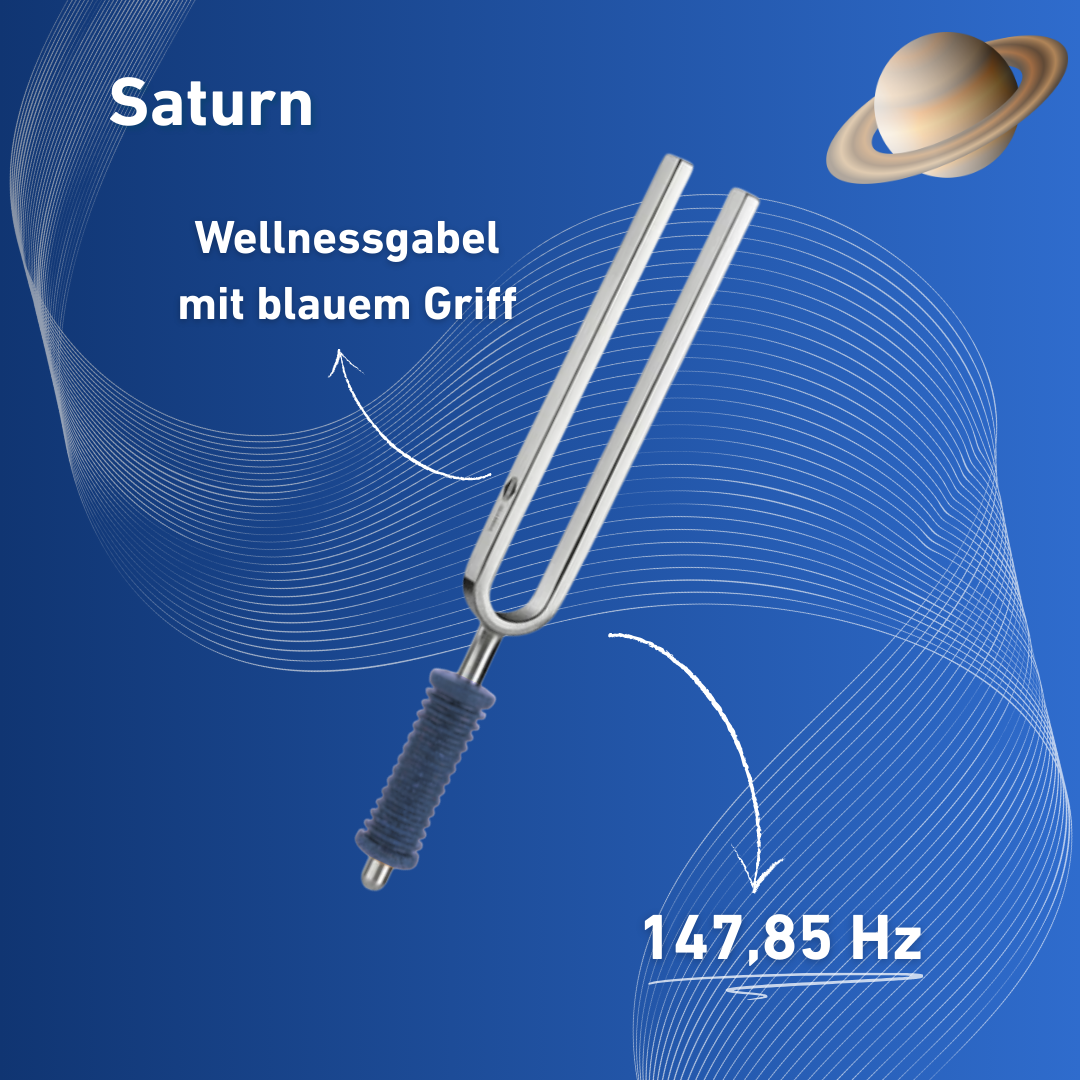 Original Barthelmes Stimmgabel Saturn Wellness mit blauem Griff 147,85 Hz | Art.-Nr. 220122