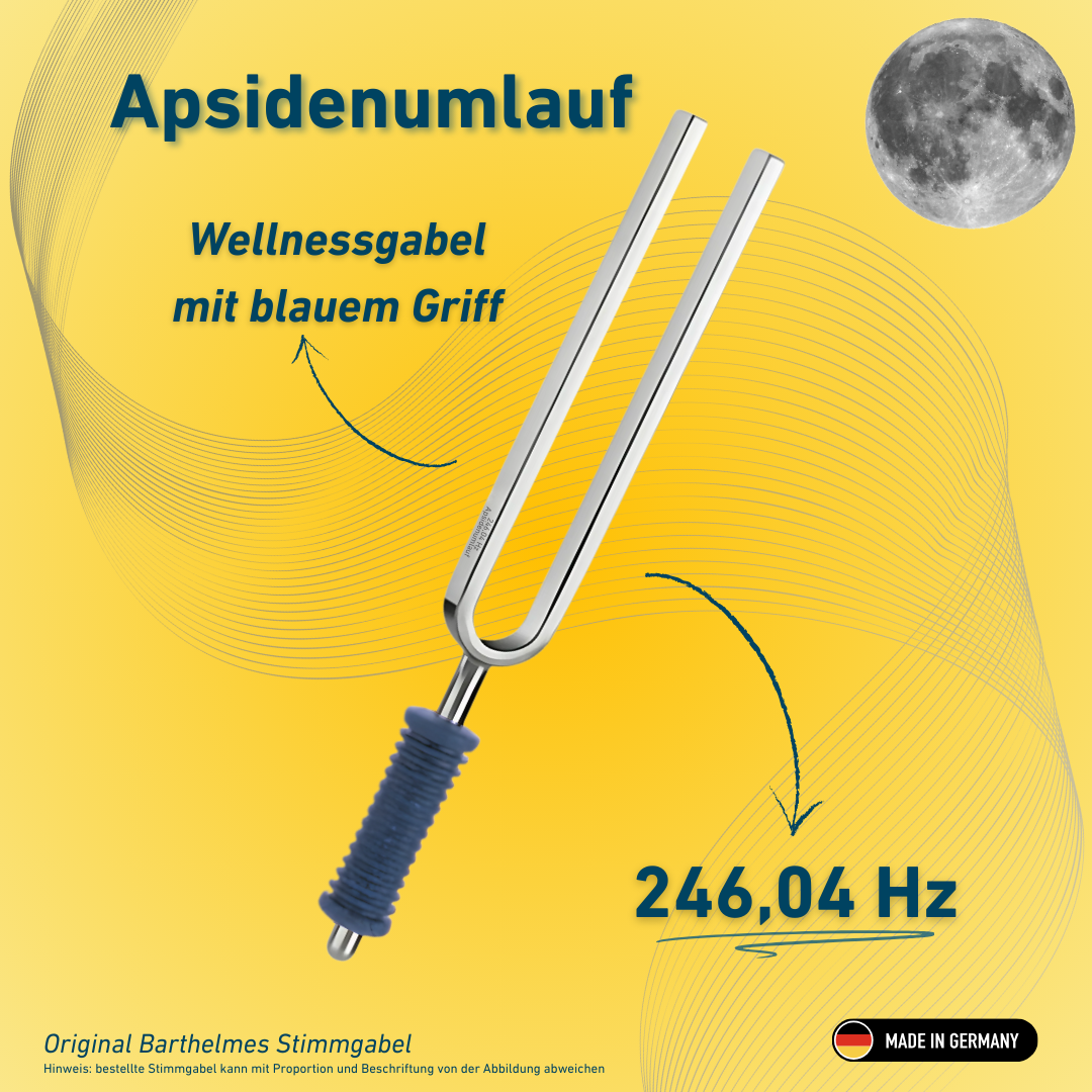 Diapason Barthelmes original à orbite absidale, Wellness, avec manche bleu, 246,04 Hz | Réf. 220144