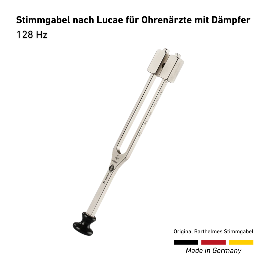 128 Hz Stimmgabel nach Lucae mit Dämpfer  | Art.-Nr. 110005