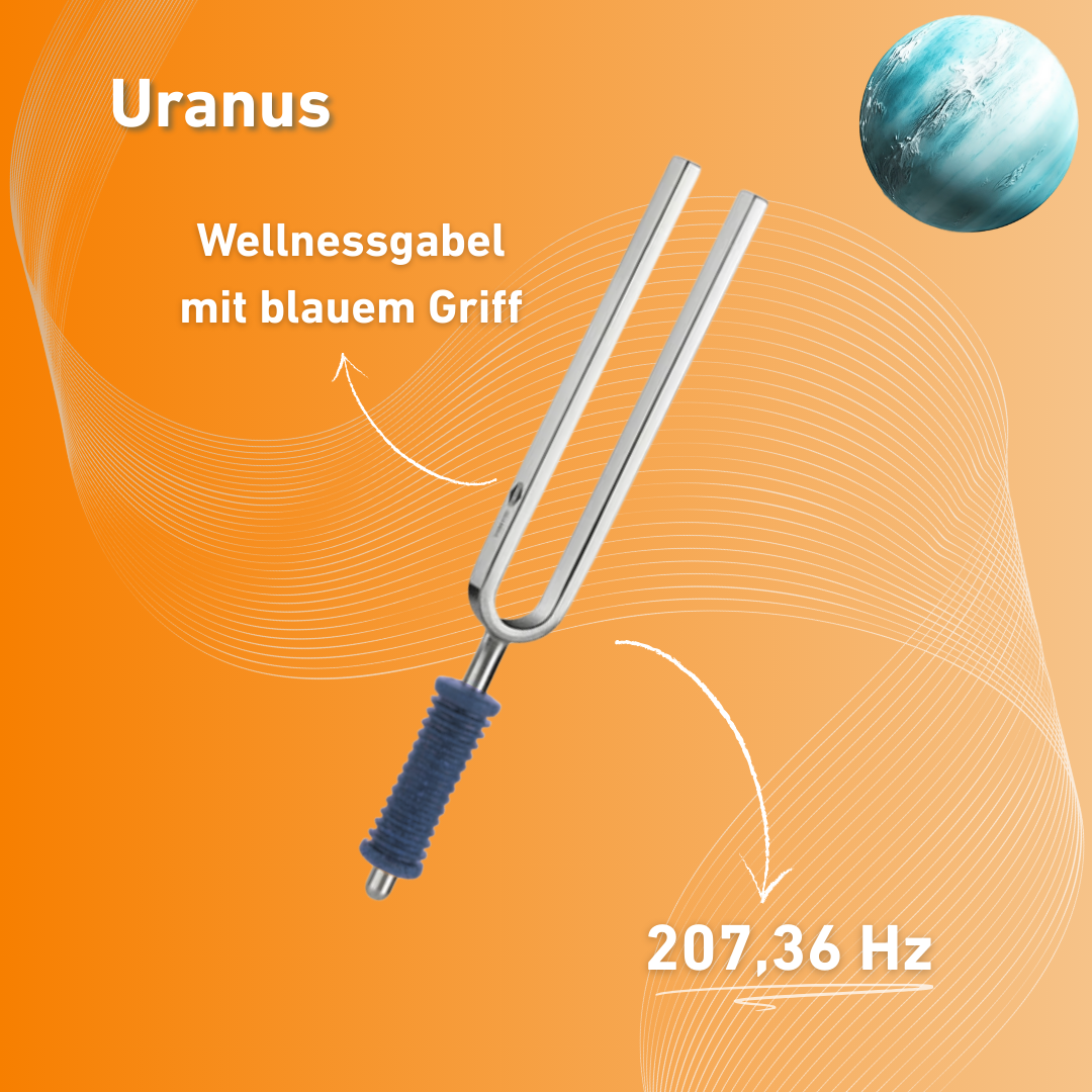 Original Barthelmes Stimmgabel Uranus Wellness mit blauem Griff 207,36 HZ  | Art.-Nr. 220136