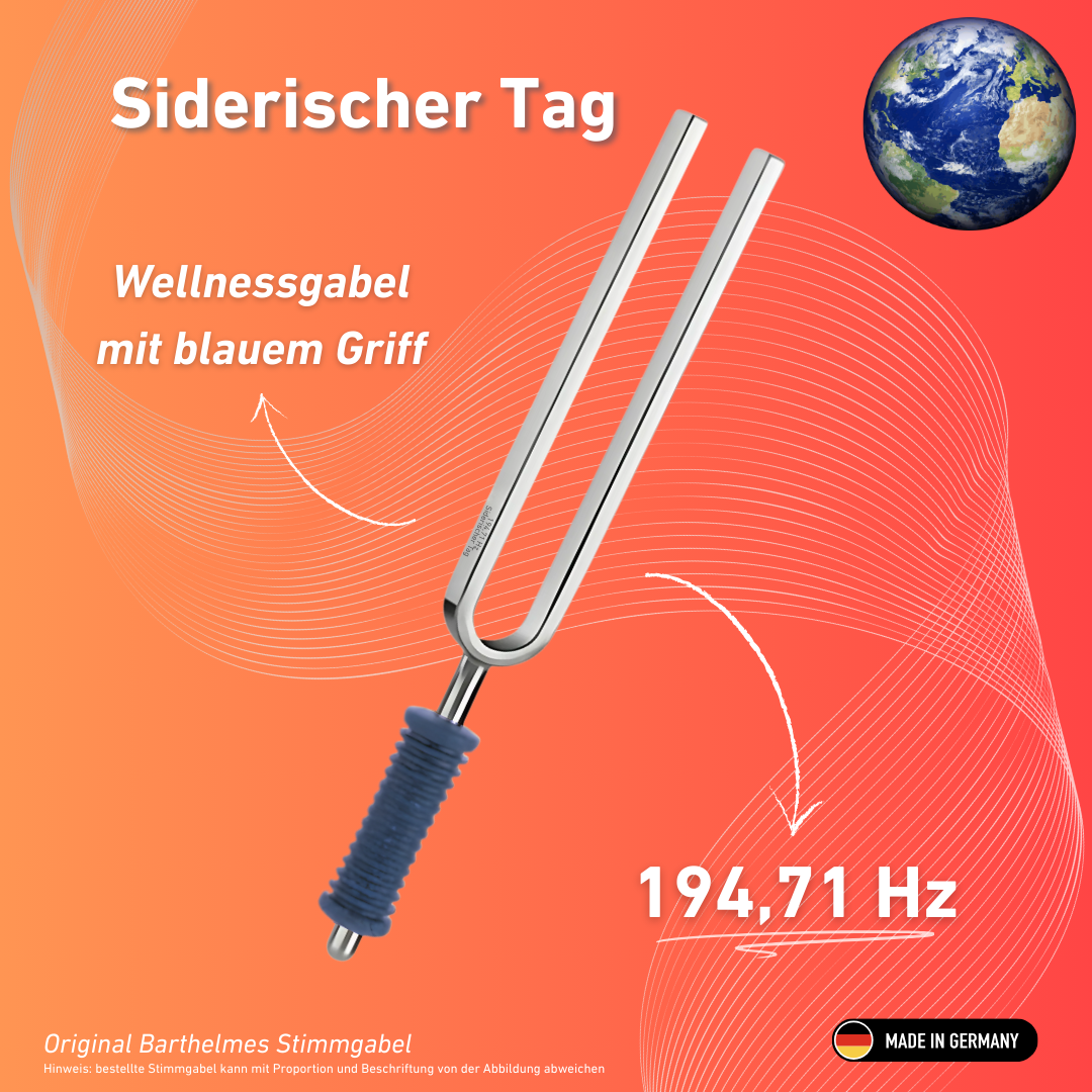 Diapason Barthelmes original « Sideral Day Wellness » avec manche bleu 194,71 Hz | Réf. 220135