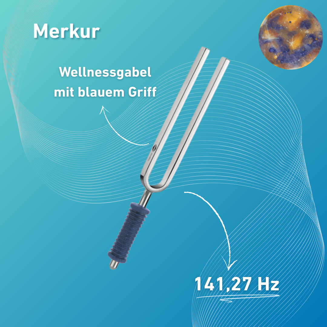 Original Barthelmes Stimmgabel Merkur Wellness mit blauem Griff 141,27 Hz | Art.-Nr. 220120