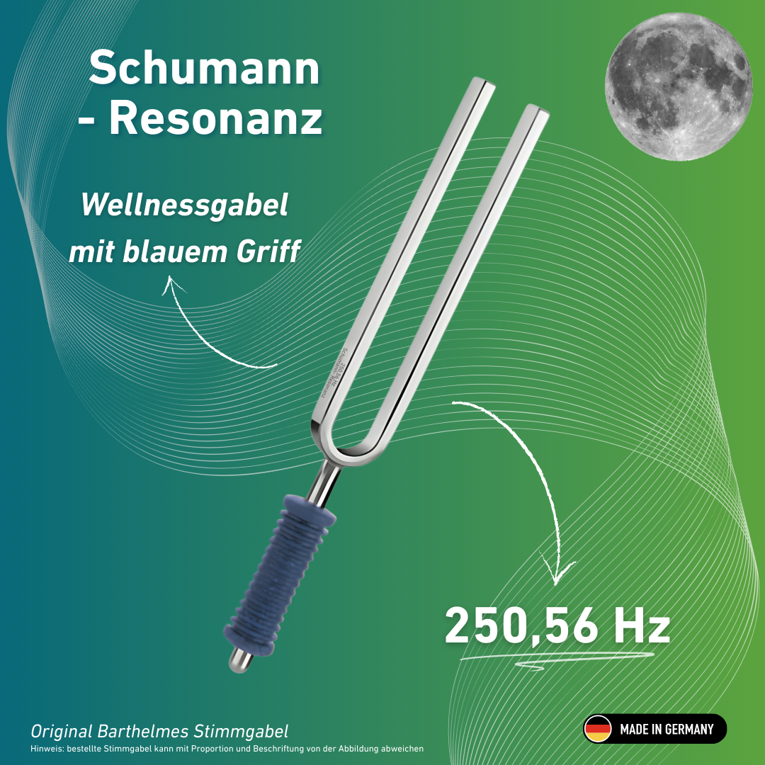 Diapason Schumann Resonance Wellness avec manche bleu 250,56 Hz | Réf. 220145