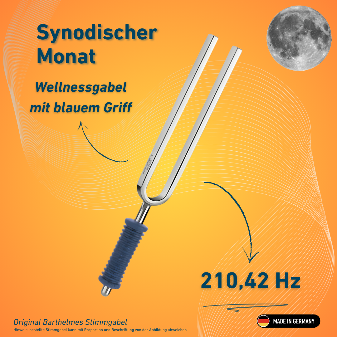 Diapason Barthelmes original Mois synodique Bien-être avec manche bleu 210,42 Hz | Réf. 220137