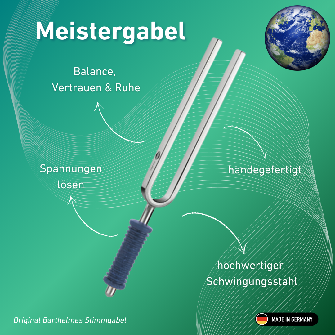 Original Barthelmes Stimmgabel Meistergabel Wellness mit blauem Griff 128 Hz | Art.-Nr. 220116