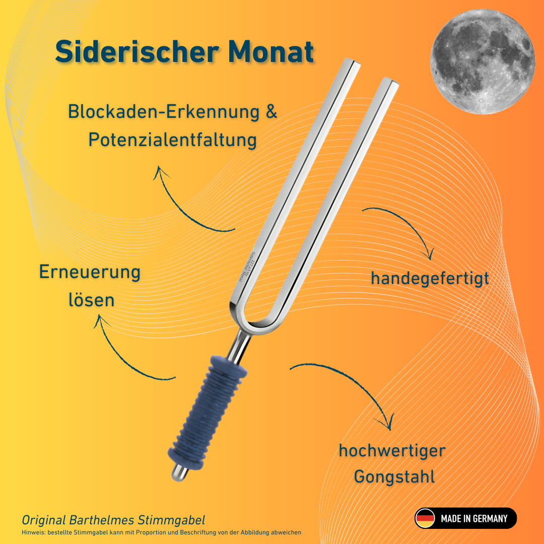 Diapason Barthelmes original Mois sidéral Bien-être avec manche bleu 227,43 Hz | Réf. 220140