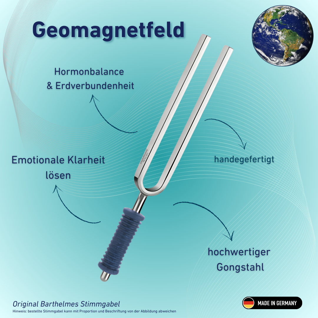 Diapason Barthelmes original, champ géomagnétique, bien-être, manche bleu, 149,74 Hz | Référence 220123