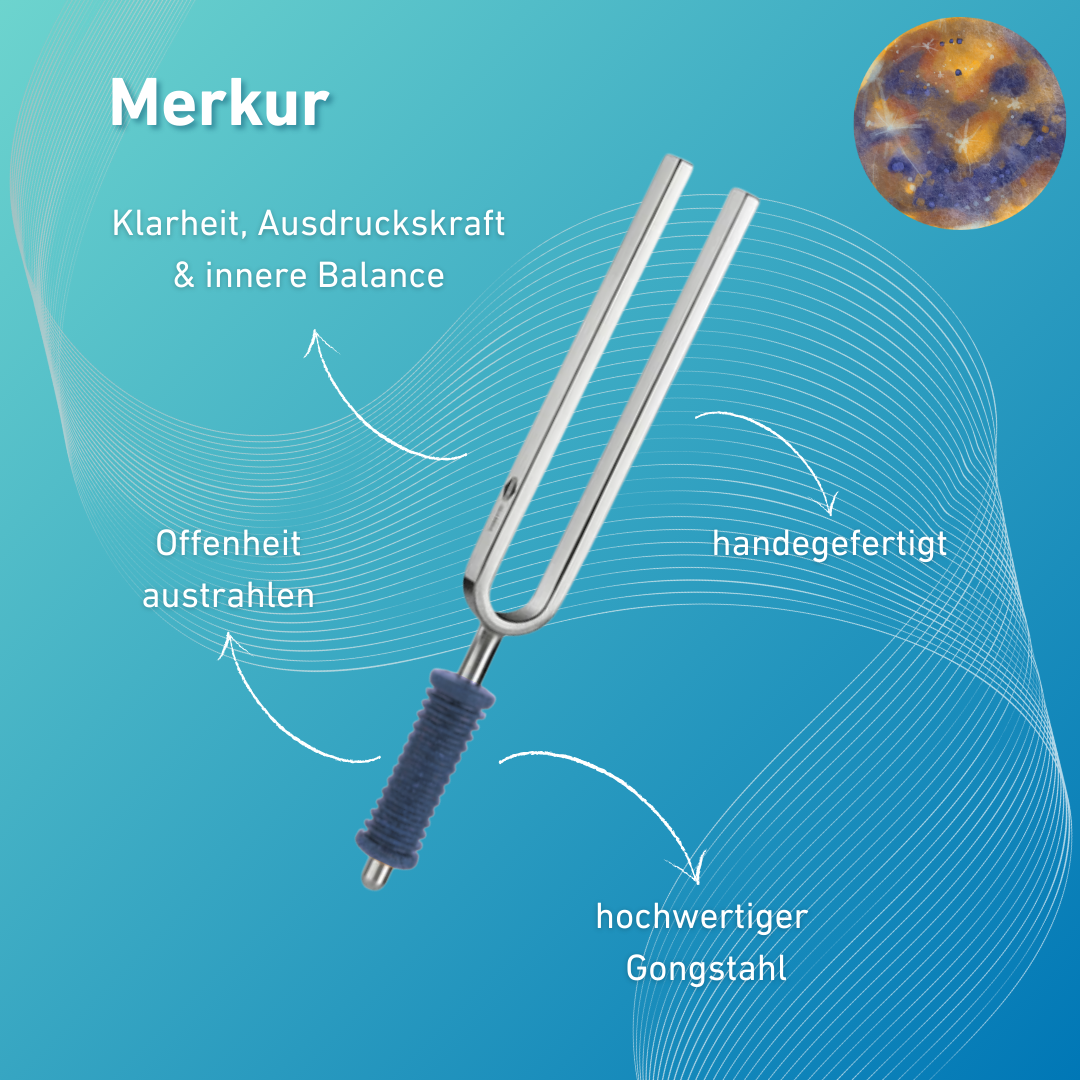 Original Barthelmes Stimmgabel Merkur Wellness mit blauem Griff 141,27 Hz | Art.-Nr. 220120