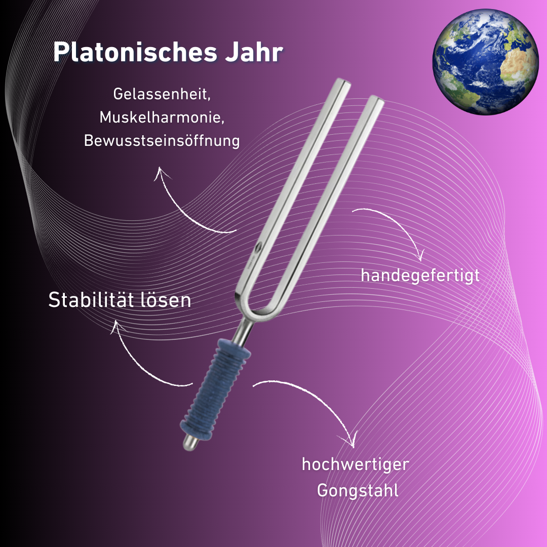 Original Barthelmes Stimmgabel Platonisches Jahr Wellness mit blauem Griff 172,06 Hz