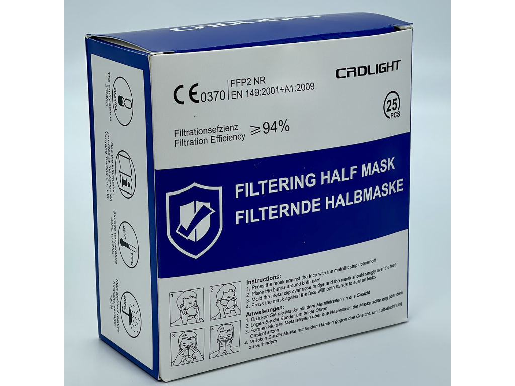 Atemschutzmaske FFP2 von CRDlight, Box mit 25 Masken
