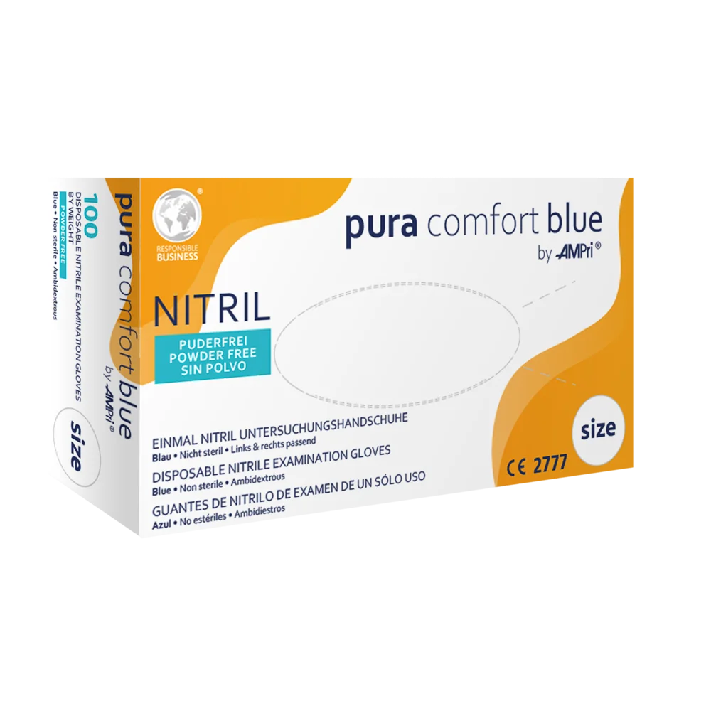 Puracomfort blue Nitrilhandschuhe, blau, puderfrei