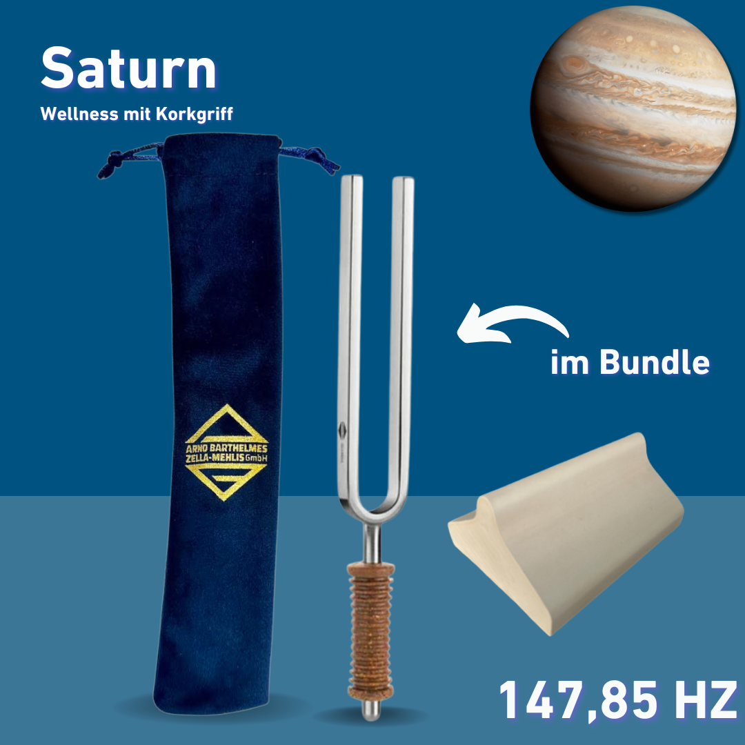Bundle: Stimmgabel Saturn Wellness mit Korkgriff 147,85 Hz