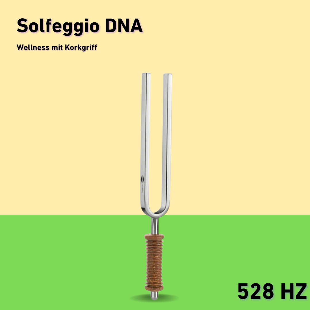 Stimmgabel Solfeggio DNA Wellness mit Korkgriff 528 HZ  | Art.-Nr. 220099